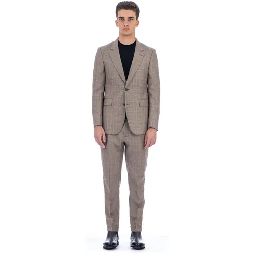 Single Breasted Suits, male, , Size: M MultiColour Wool Prince of Wales Jacket - PT Torino - Modalova