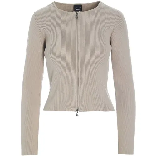 Cardigans, female, , Size: L Rib Knit Blouse Stone - Bitte Kai Rand - Modalova