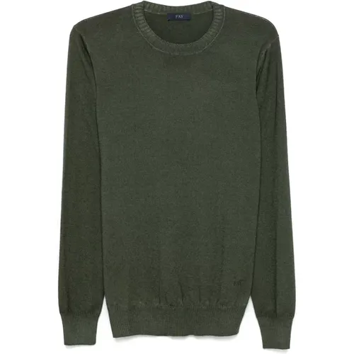 Sweater Girocollo , male, Sizes: XL, L, 2XL, 3XL, S, M - Fay - Modalova