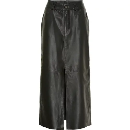 Leather Skirts, female, , Size: M Long Skirt Skind 11308 - Notyz - Modalova