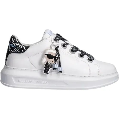 Sneakers kapri schlüsselanhänger kl62574f weiß , Damen, Größe: 39 EU - Karl Lagerfeld - Modalova