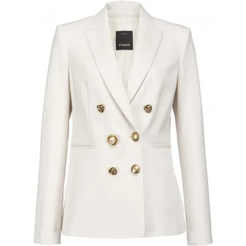 Blazers, female, , Size: XS Elegant Double-Breasted Jacket with Jewel Buttons - pinko - Modalova