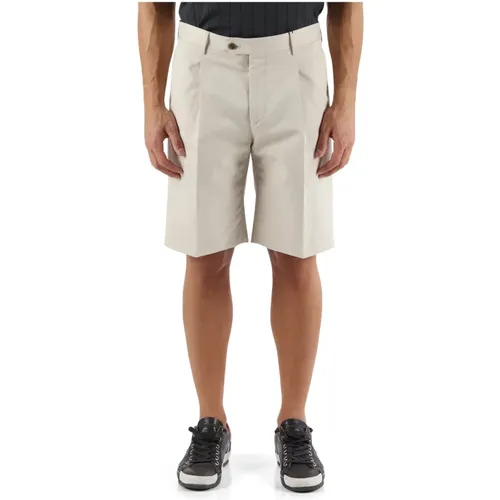 Baumwolle Leinen Regular Fit Bermuda Shorts , Herren, Größe: XL - Corneliani - Modalova