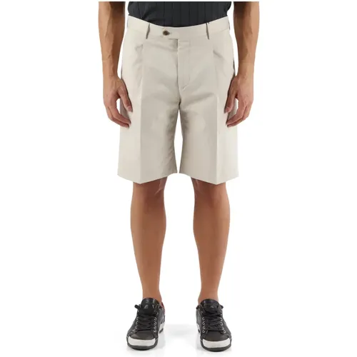 Baumwolle Leinen Regular Fit Bermuda Shorts , Herren, Größe: M - Corneliani - Modalova