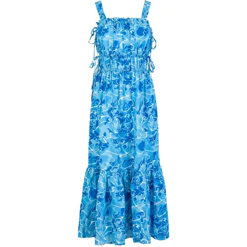 Tie-detailed midi dress in Pool Water Print , female, Sizes: XS, S, M - Jaaf - Modalova