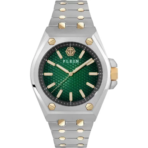 Watches, male, , Size: ONE SIZE Extreme Gent Green Silver Watch - Philipp Plein - Modalova