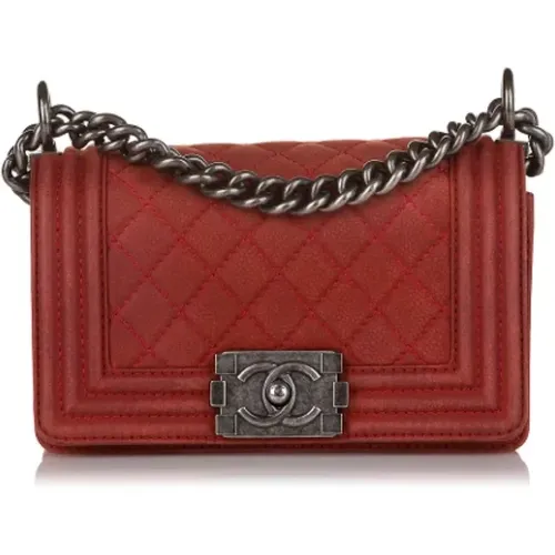 Gebrauchte Rote Leder Chanel Klappentasche - Chanel Vintage - Modalova