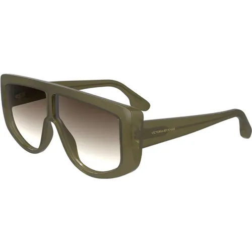 Sunglasses, unisex, , Size: 61 MM Transparent Olive/Brown Shaded Sunglasses - Victoria Beckham - Modalova