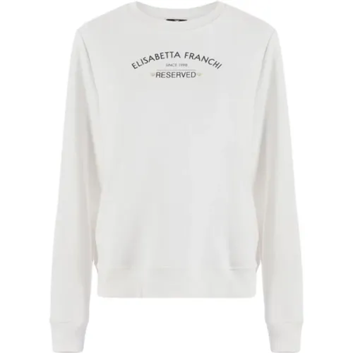 Sweatshirt mit Logo-Print , Damen, Größe: L - Elisabetta Franchi - Modalova