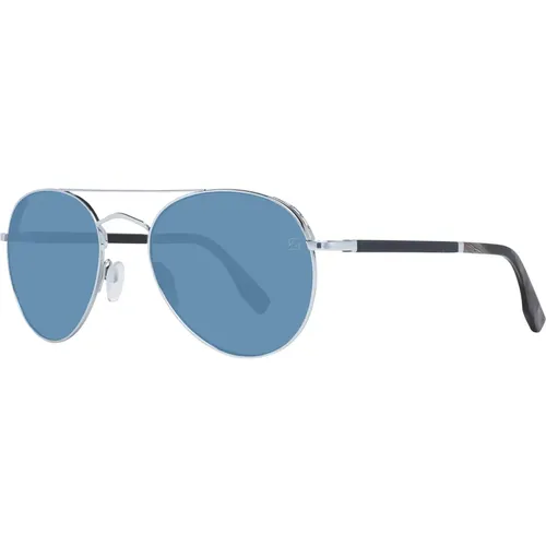 Sunglasses, male, , Size: ONE SIZE Silver Aviator Sunglasses for Men - Ermenegildo Zegna - Modalova