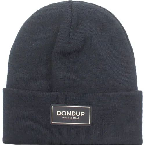 Beanies, male, , Size: ONE SIZE Knitted Logo Patch Hat - Dondup - Modalova