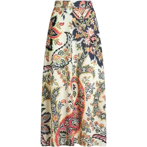 Paisley Print High-Waisted Flared Skirt , female, Sizes: S, M - ETRO - Modalova