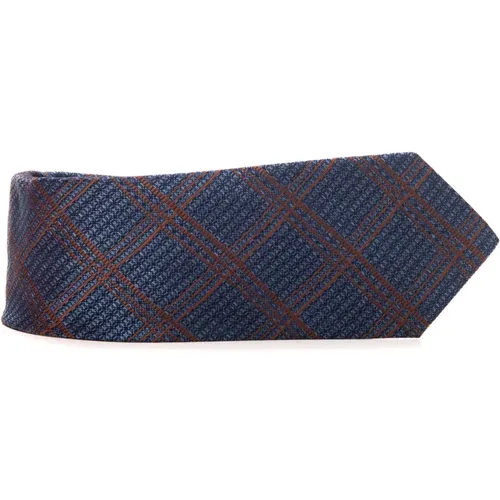 Ties, male, , Size: ONE SIZE Geometrical Fantasy Silk Tie - Canali - Modalova