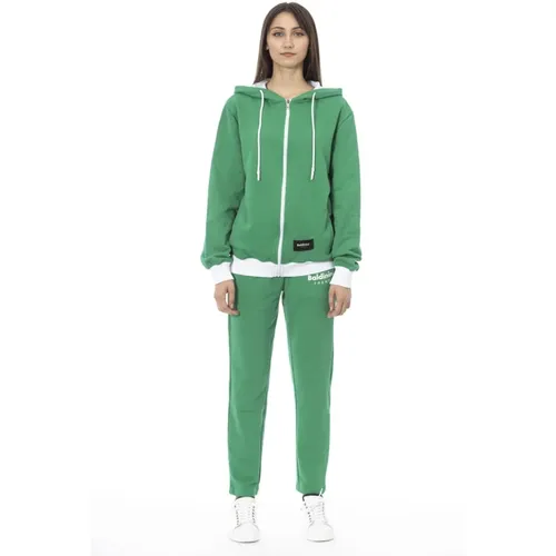 Training Sets, female, , Size: S Hooded Colorblock Tracksuit with Logo - Baldinini - Modalova