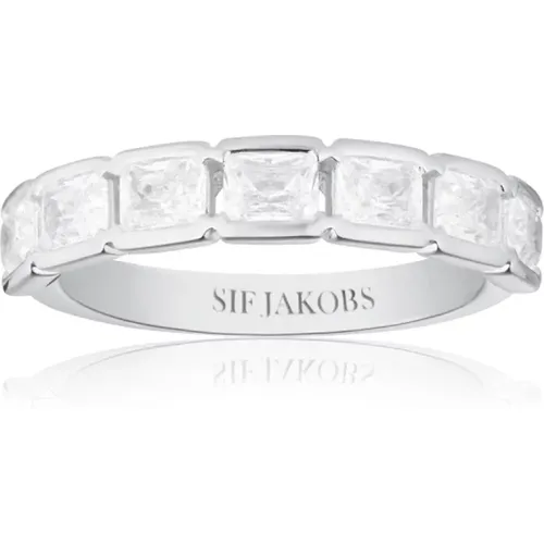 Eleganter Silberring mit Zirkonia , Damen, Größe: 52 MM - Sif Jakobs Jewellery - Modalova