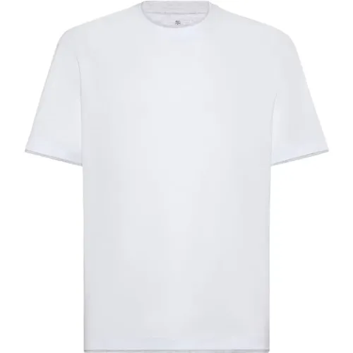 Baumwoll-Jersey Crew Neck T-shirts , Herren, Größe: M - BRUNELLO CUCINELLI - Modalova