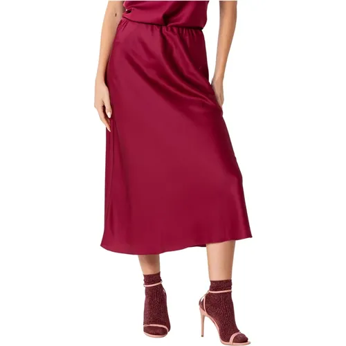 Midi Skirts, female, , Size: S Modern Chic Silky Three Quarter Length Skirt - Kocca - Modalova