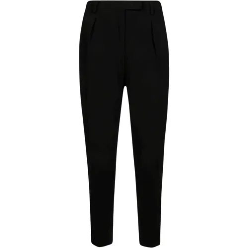 Schwarze Hose Regular Fit , Damen, Größe: S - Max Mara Studio - Modalova