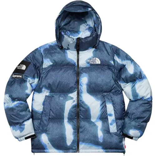 Bleached Denim Print Nuptse Jacke - Supreme - Modalova