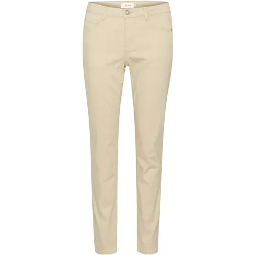 Feather Gray Twill Pant Straight Leg , female, Sizes: W28 L32, W25 L30, W33 L30, W28 L30, W27 L30, W32 L30, W25 L32, W30 L32, W34 L32, W26 L32, W24 L3 - Cream - Modalova