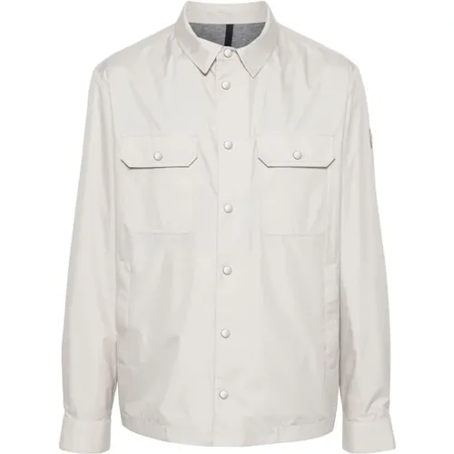 Textured Jacket with Appliqué Logo , male, Sizes: L, XL, M - Moncler - Modalova