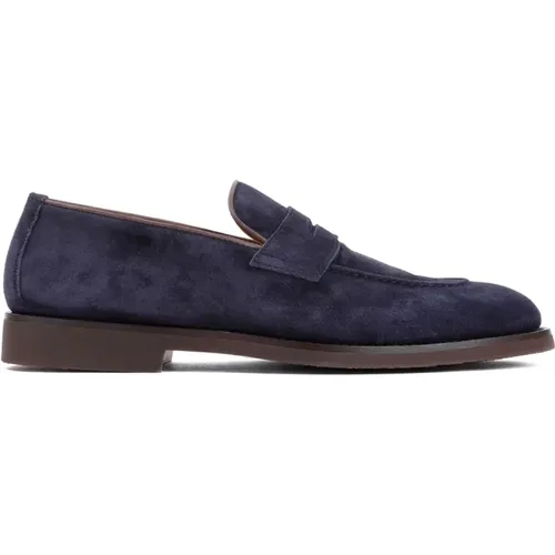 Blaue Wildleder Loafer Schuhe , Herren, Größe: 40 1/2 EU - BRUNELLO CUCINELLI - Modalova