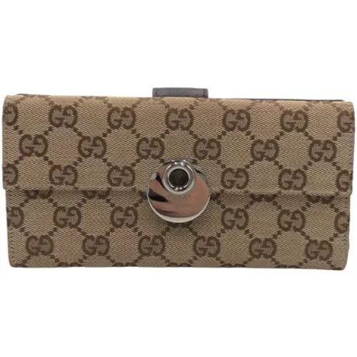 Pre-owned Wallets, female, , Size: ONE SIZE Pre-owned Canvas wallets - Gucci Vintage - Modalova