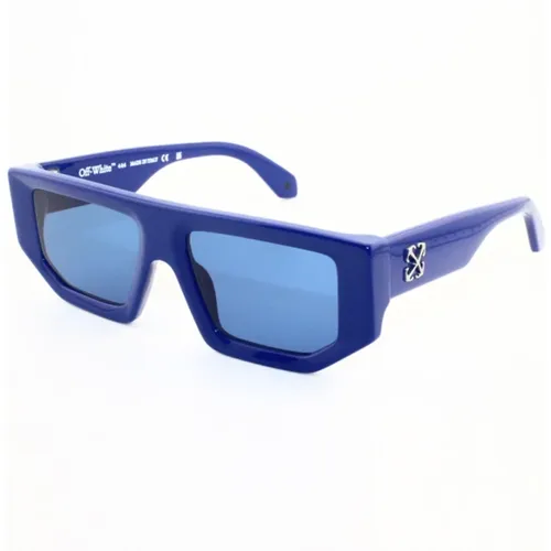 Blaue Sonnenbrille Vancouver Stil - Off White - Modalova