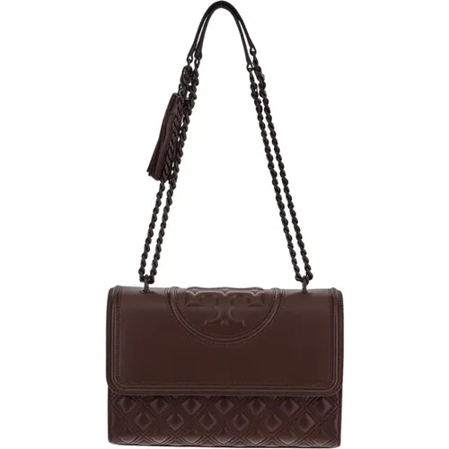 Convertible Shoulder Bag in Muscadine Leather , female, Sizes: ONE SIZE - TORY BURCH - Modalova