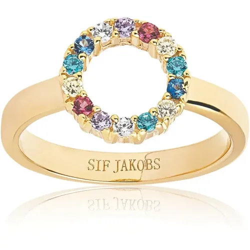 Eleganter Piccolo Ring mit CZ-Steinen , Damen, Größe: 52 MM - Sif Jakobs Jewellery - Modalova