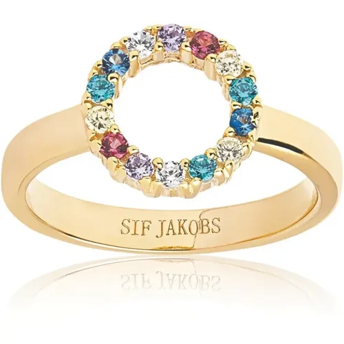 Eleganter Piccolo Ring mit CZ-Steinen , Damen, Größe: 56 MM - Sif Jakobs Jewellery - Modalova
