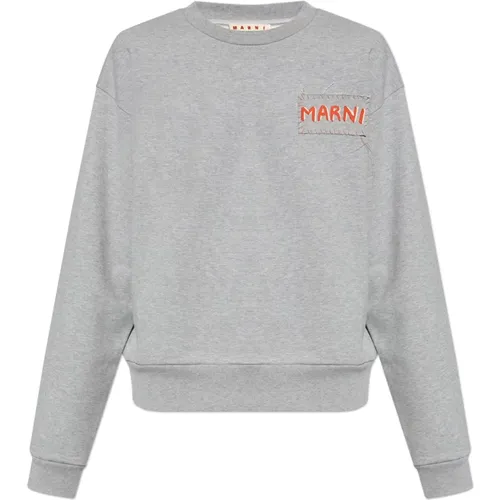 Sweatshirt with logo , male, Sizes: M, S - Marni - Modalova