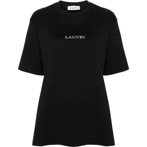 Logo-Embroidered Cotton T-Shirt , female, Sizes: L, M, S - Lanvin - Modalova