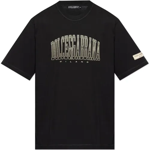 T-Shirt mit Logo , Herren, Größe: L - Dolce & Gabbana - Modalova