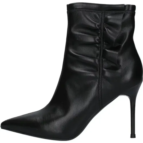 Elegante Schwarze Lederstiefeletten , Damen, Größe: 38 EU - Cult - Modalova