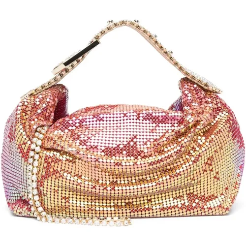 Crystal Chain-link Tote Bag Pink , female, Sizes: ONE SIZE - Gedebe - Modalova
