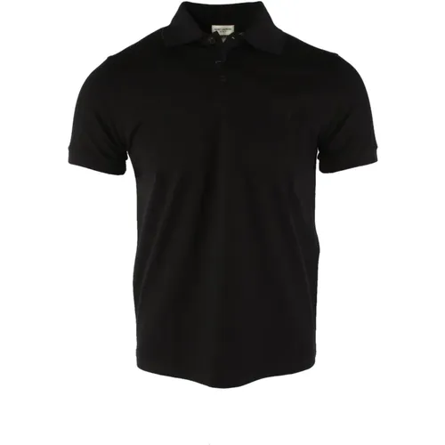 Schwarzes Baumwollpolo für Herren - Saint Laurent - Modalova