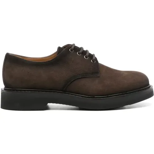 Eboni Suede Calf Leather Shoes , male, Sizes: 9 UK, 9 1/2 UK, 8 1/2 UK, 6 1/2 UK, 6 UK, 8 UK, 7 UK, 7 1/2 UK, 10 UK - Church's - Modalova