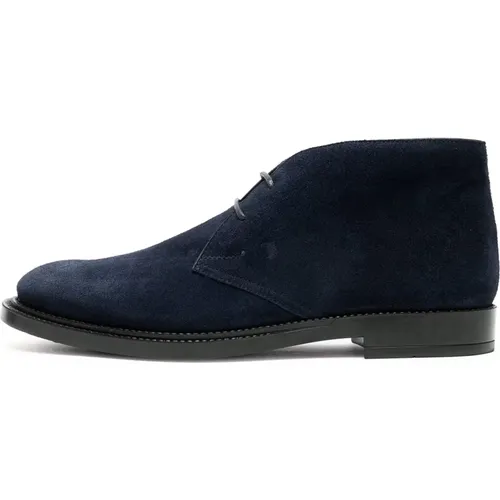 Navy Suede Desert Boots , male, Sizes: 9 UK, 6 UK, 7 UK, 8 UK, 10 UK - TOD'S - Modalova