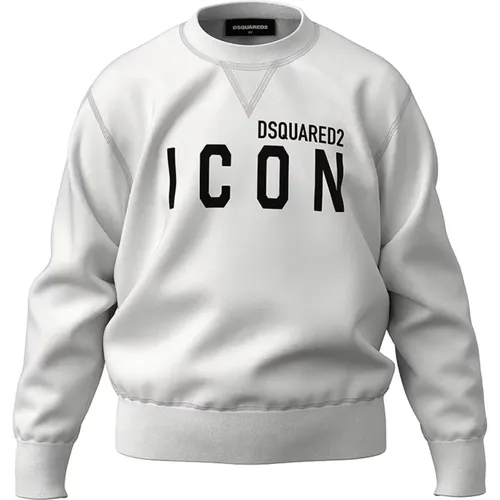 Weiße Slouch-Fit Icon Pullover - Dsquared2 - Modalova