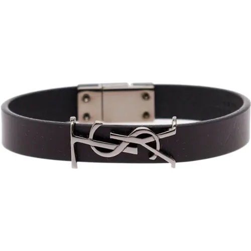 Belts, male, , Size: M Leather Logo Bracelet Women - Saint Laurent - Modalova