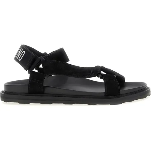 Flat Sandals, male, , Size: 8 US Logo Sandal - Moschino - Modalova