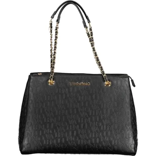 Schwarze Polyethylen-Schultertasche mit Kettengriffen - Valentino by Mario Valentino - Modalova