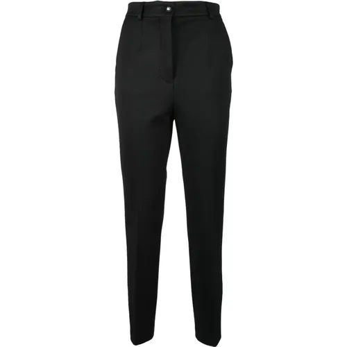 Slim-fit Trousers, female, , Size: S Classic High-Waist Cigarette Leg Pants - Dolce & Gabbana - Modalova