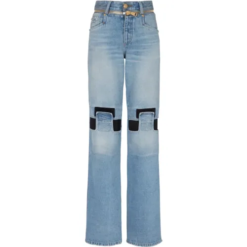 Weite Jeans mit technischem Joch - Balmain - Modalova