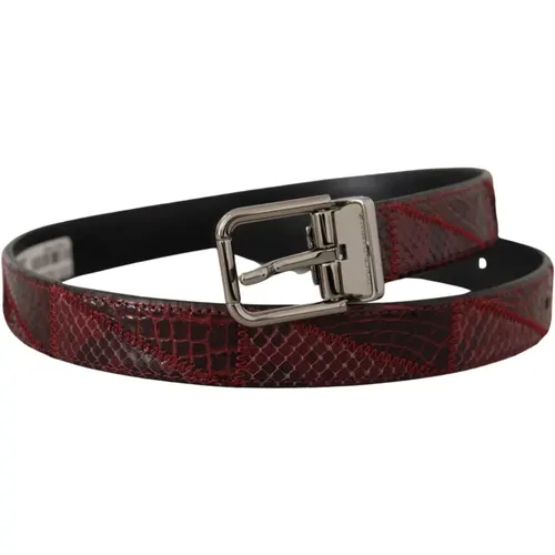 Elegant Red Exotic Leather Belt , female, Sizes: 75 CM - Dolce & Gabbana - Modalova