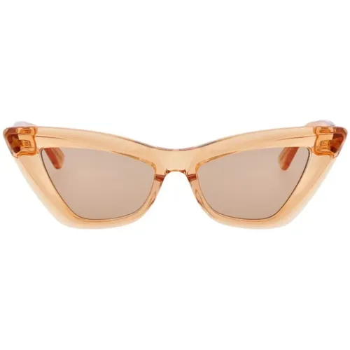 Cat-Eye Sonnenbrille aus orangefarbenem Acetat , Damen, Größe: ONE Size - Bottega Veneta - Modalova