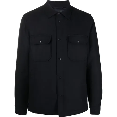 Wool Blend Overshirt , male, Sizes: S - Woolrich - Modalova