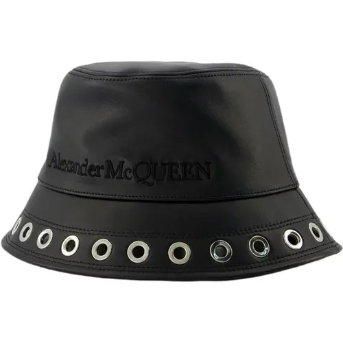 Hats, female, , Size: M Leather Eyelet Hat - Versatile Accessory - alexander mcqueen - Modalova