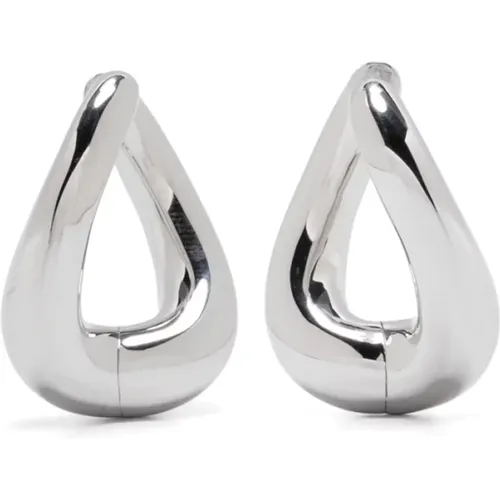 Earrings, male, , Size: ONE SIZE Silver-tone Lever Earrings, Pair - Tom Wood - Modalova
